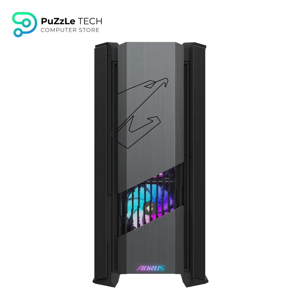 GIGABYTE AORUS C601 GLASS Mid-Tower - Tempered Glass Panel & 4x 140mm ARGB Fans - 420mm GPU Clearance - 420mm Radiator Support & USB 3.1 Gen 2 Type-C 3