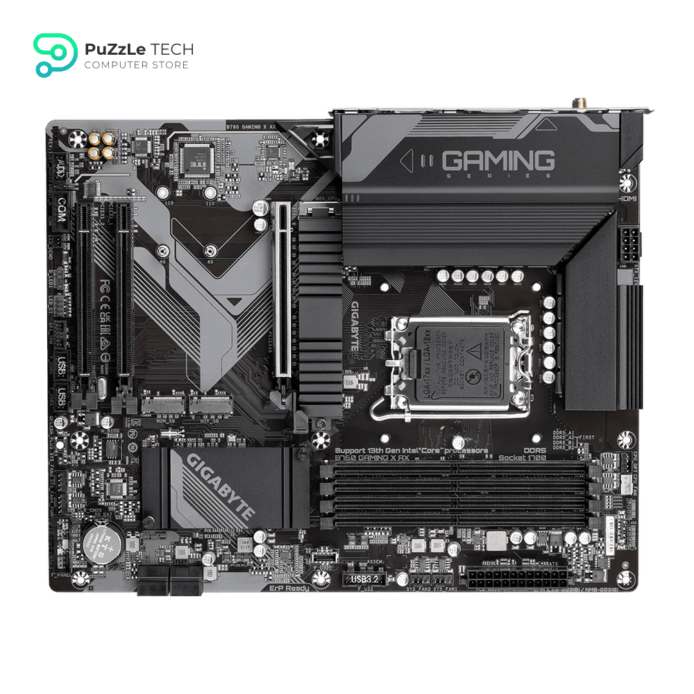 GIGABYTE B760 GAMING X AX LGA 1700 Intel B760 ATX Motherboard with DDR5, M.2, PCIe 4.0, USB 3.2 Gen2X2 Type-C, AMD WiFi 6E, 2.5GbE LAN, Q-Flash Plus, PCIe EZ-Latch 6