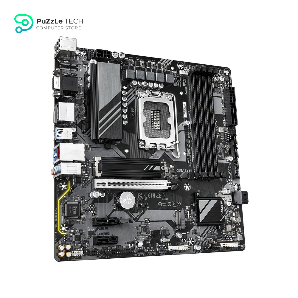 GIGABYTE B760M DS3H DDR5 GEN5 Motherboard - LGA1700, 13th & 12th Gen Intel Support, PCIe 5.0, Dual M.2, USB 3.2 Gen2, Micro ATX 3