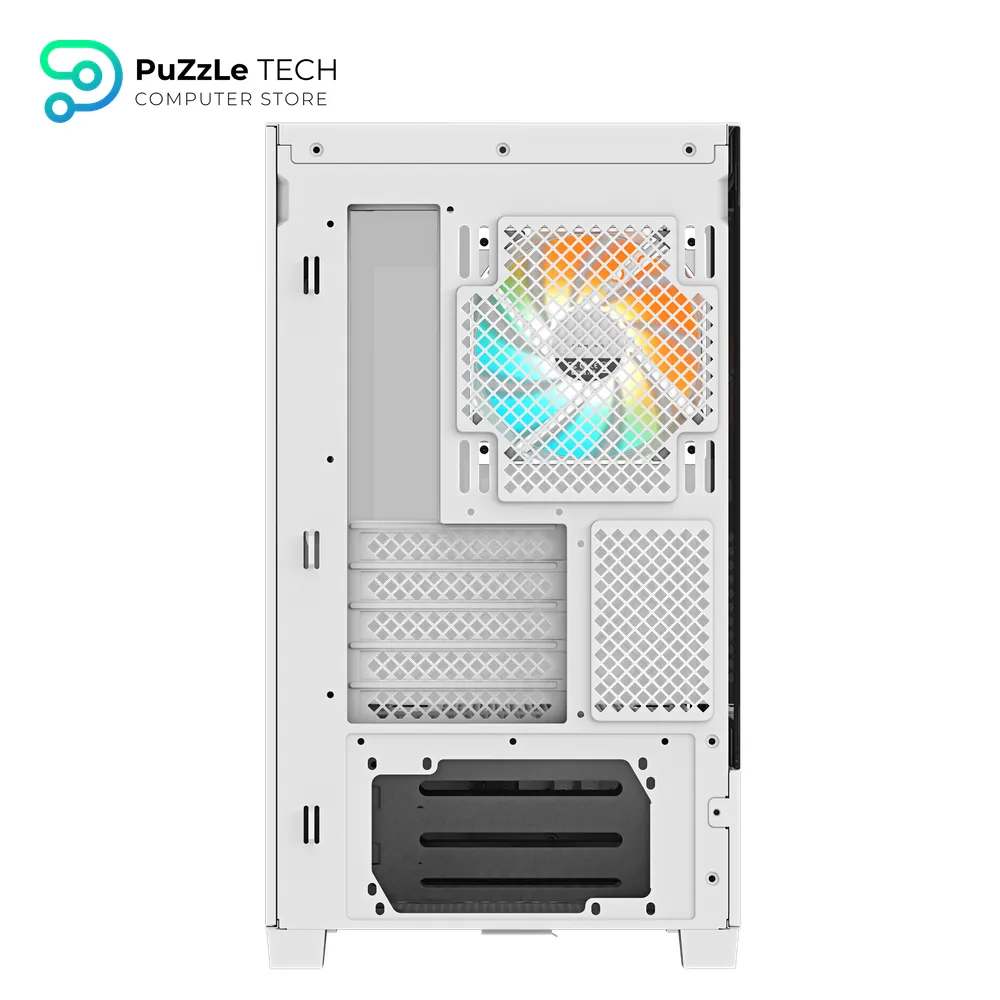GIGABYTE GB-C201PI PANORAMIC ICE Mid Tower Gaming Cabinet - High-Airflow Mesh Front Panel - Tempered Glass Side - ATX - Micro ATX - Mini ITX Support - USB 3.0 - Sleek Black Design - Clean Cable Management 5