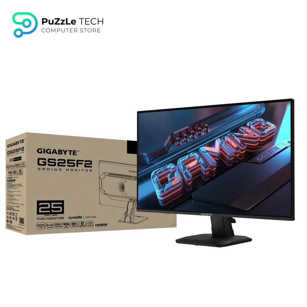 Gigabyte GS25F2 EK 24.5” IPS FHD Gaming Monitor - 200Hz - 1ms - Built-in Speakers 12