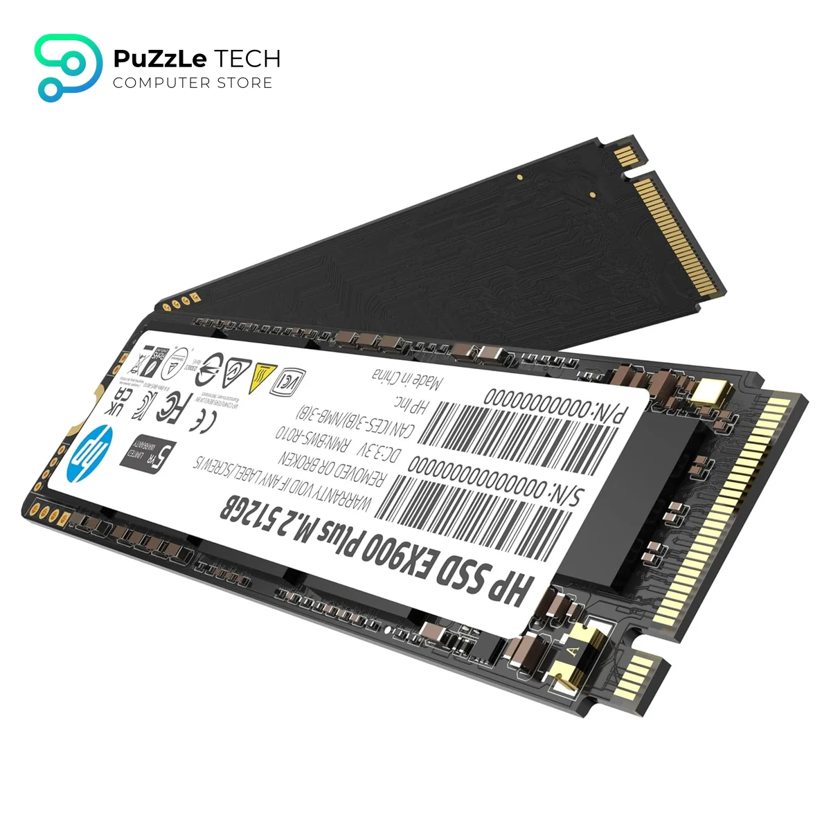 HP EX900 Plus 512GB NVMe SSD - GEN 3.0 X 4 PCIe 8Gb/s 3D NAND M.2 Cache Internal Solid State Drive Up to 2000 MB/s
