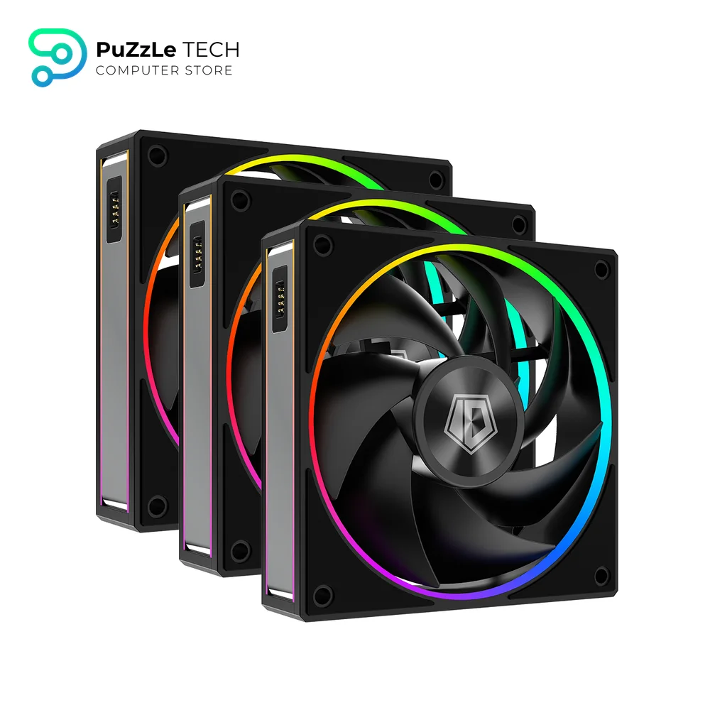 ID-COOLING MF-1230-ARGB-K TRIO ARGB PWM Dual Ball Bearing Magnetic Connection 30mm Thickened Frame 7 Blade 3 Fans