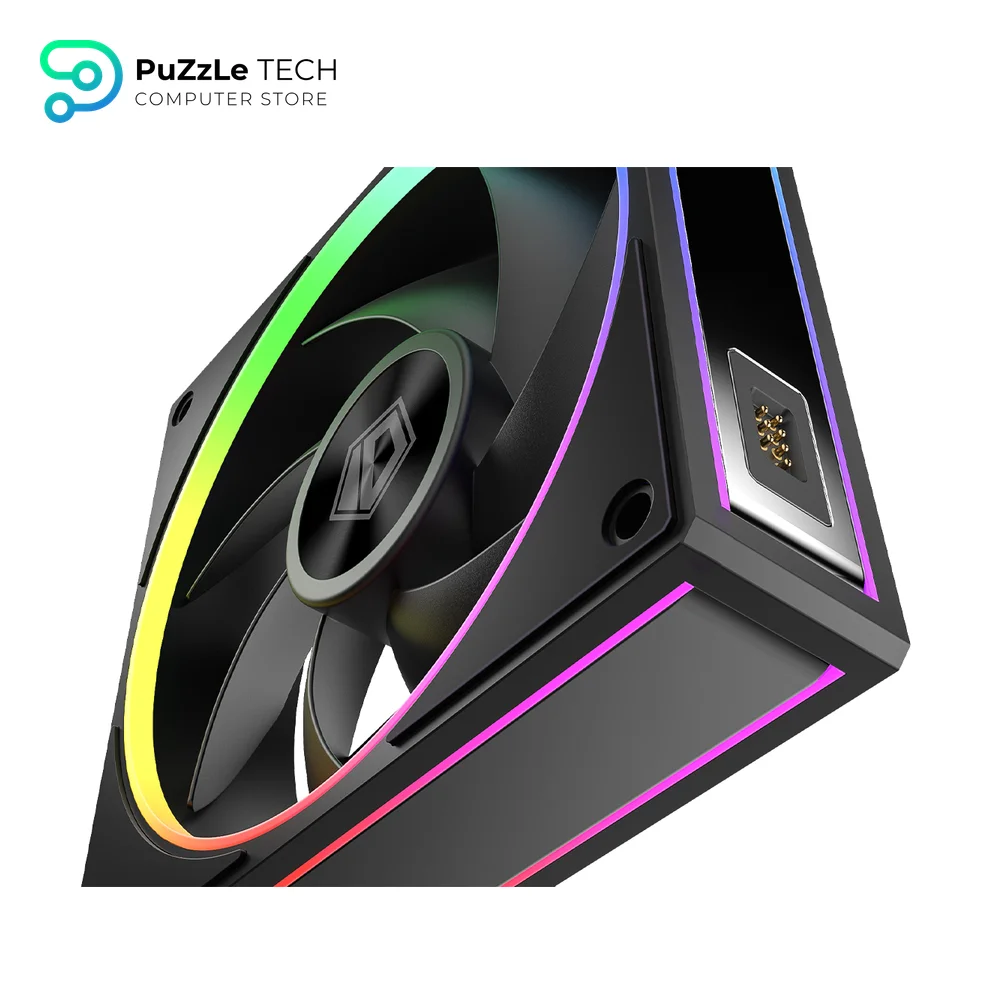 ID-COOLING MF-1230-ARGB-K TRIO ARGB PWM Dual Ball Bearing Magnetic Connection 30mm Thickened Frame 7 Blade 3 Fans 5