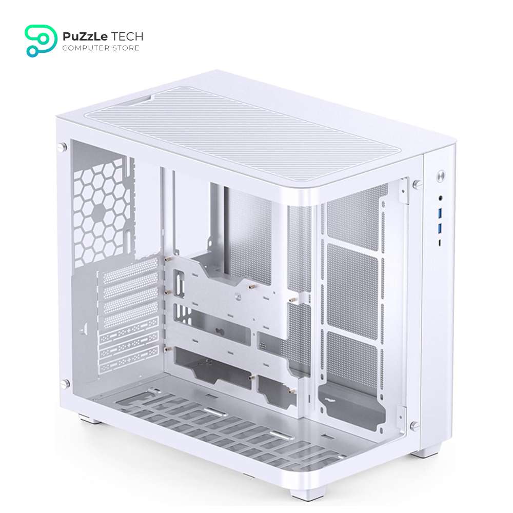 JONSBO TK-3 White One-Piece Curved Glass ATX Mid Tower Pc Case - One-Piece Curved Glass - SP BTF MB/Dual 360 AIO/ATX PSU/40Series GPU - with 10 Fan Positions - 270 Degree Side View Display White Chassis 3