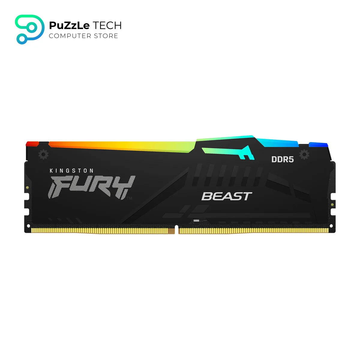 Kingston FURY Beast White RGB 64GB DDR5 6000MHz CL36 RAM - AMD EXPO Certified, Infrared Sync RGB, Plug N Play