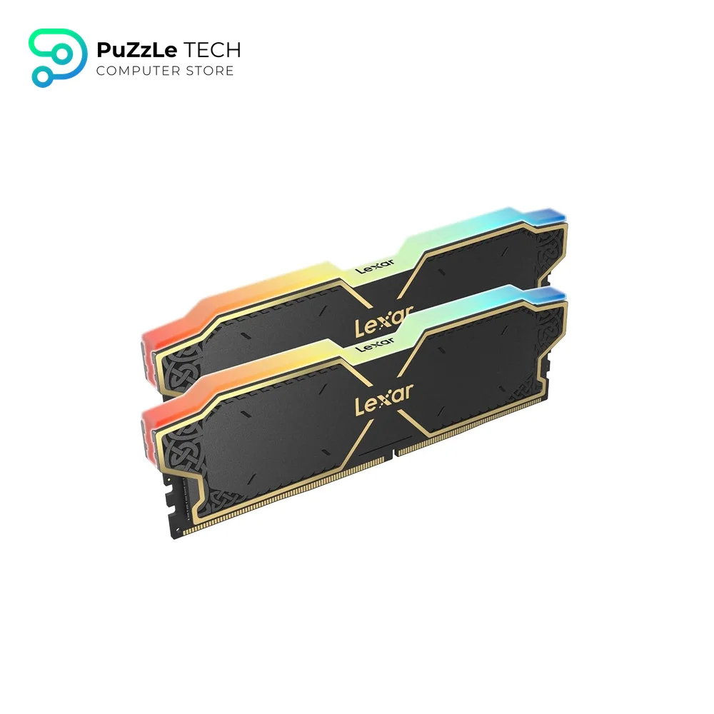 Lexar Thor RGB DDR5 RAM DDR5 32GB Kit (2x16GB) 6000 MHz CL36 - 288-Pin UDIMM DRAM PC Desktop RAM - High Performance DDR5 Computer Memory for Intel XMP 3.0AMD Expo - 1.40V (LD5U16G60C36SV-RGD)