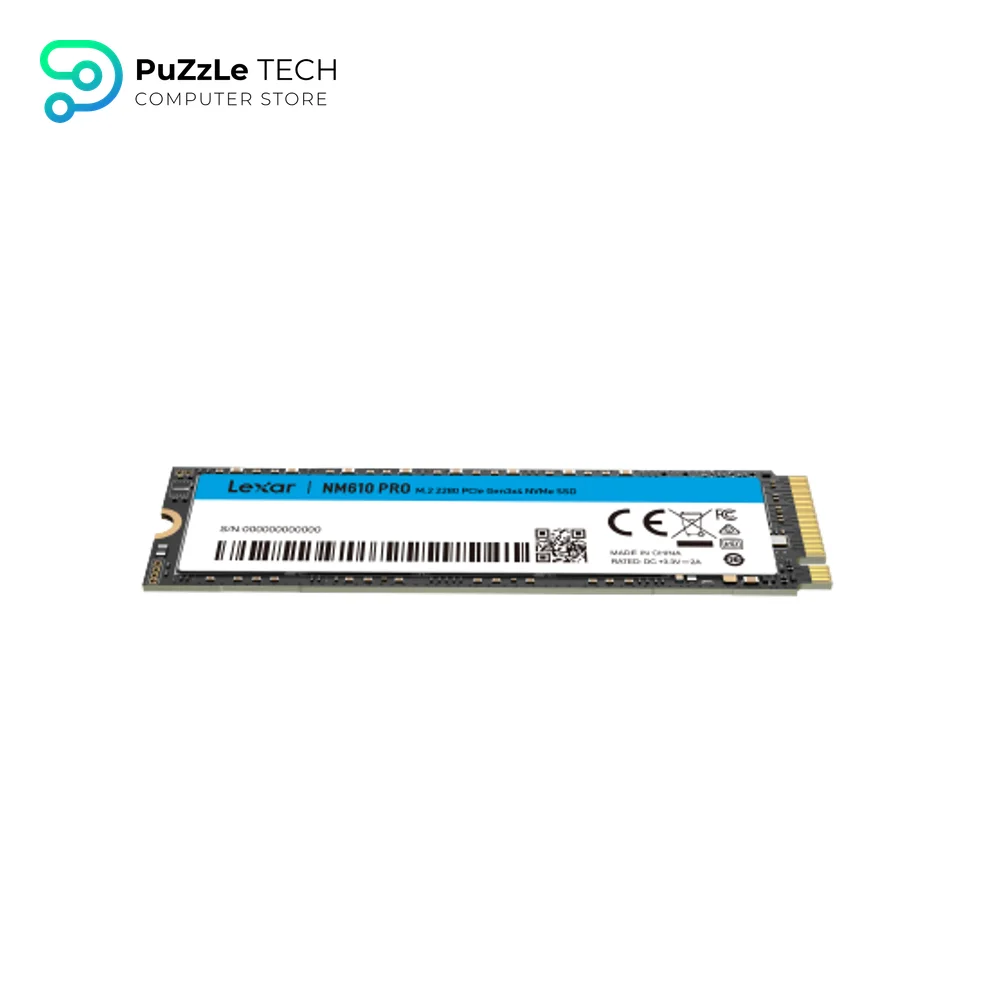 Lexar NM610PRO 500GB SSD - M.2 2280 PCIe Gen3x4 NVMe 1.4 Internal SSD - Up to 3300MB s Reading 4