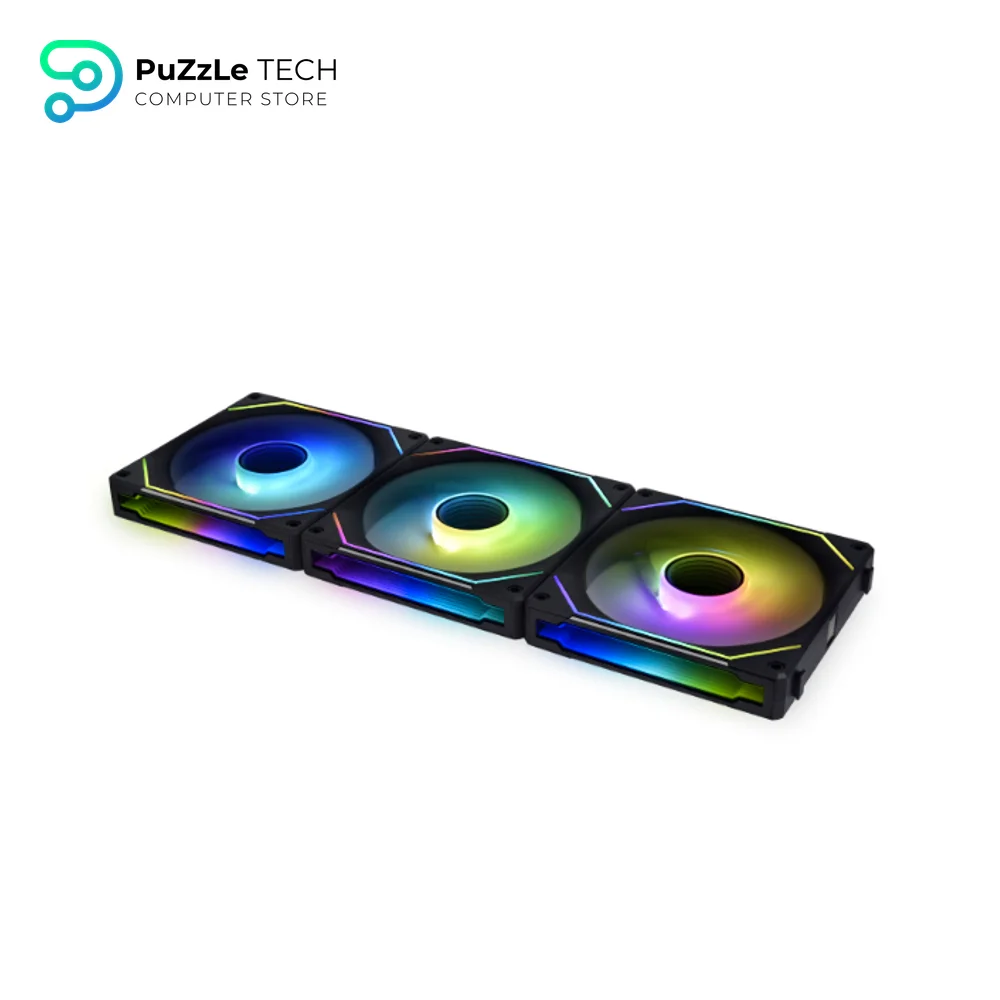 Lian Li UNI Fan SL-INF 120MM ARGB Reverse Blade Revolutionized Daisy Chain Black 3 Fans With Controller Fan 5