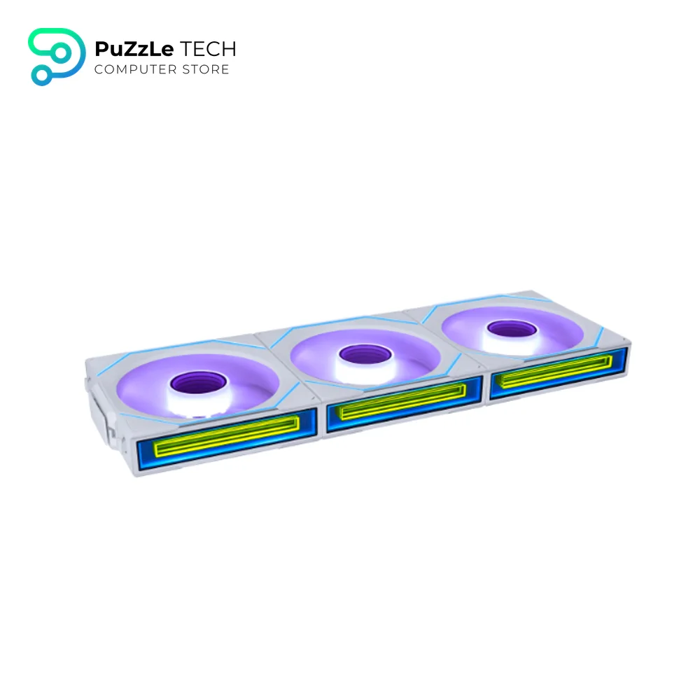 Lian Li UNI Fan SL-INF 120MM ARGB Reverse Blade Revolutionized Daisy Chain White 3 Fans With Controller Fan