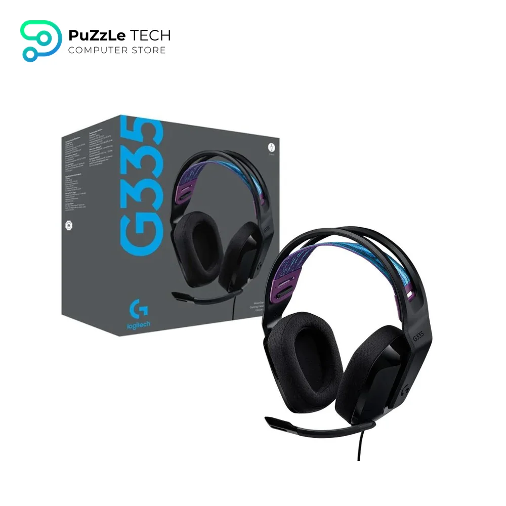 Logitech G335 Wired Gaming Headset - with Flip to Mute Microphone - 3.5mm Audio Jack - Memory Foam Earpads - Lightweight - Compatible with PC - PlayStation - Xbox - Nintendo Switch - Black