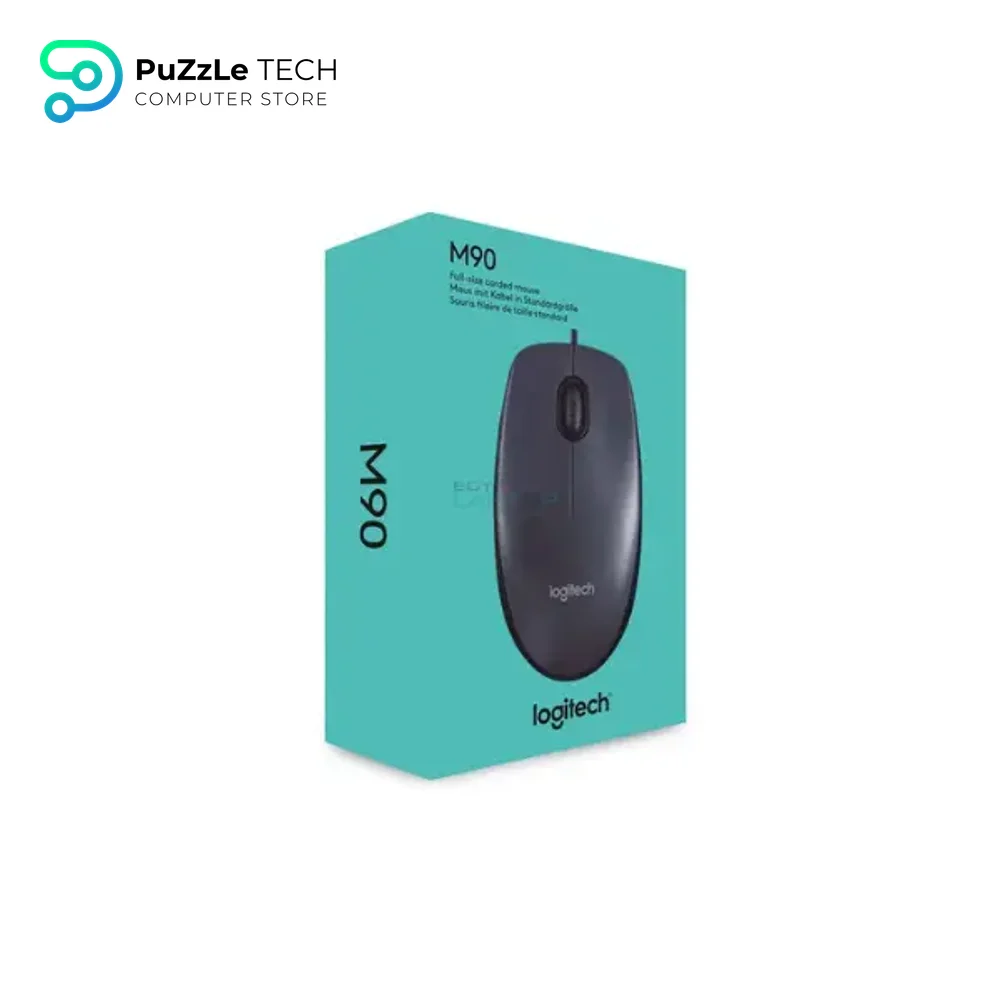 Logitech M90 Optical Wired Mouse - Black