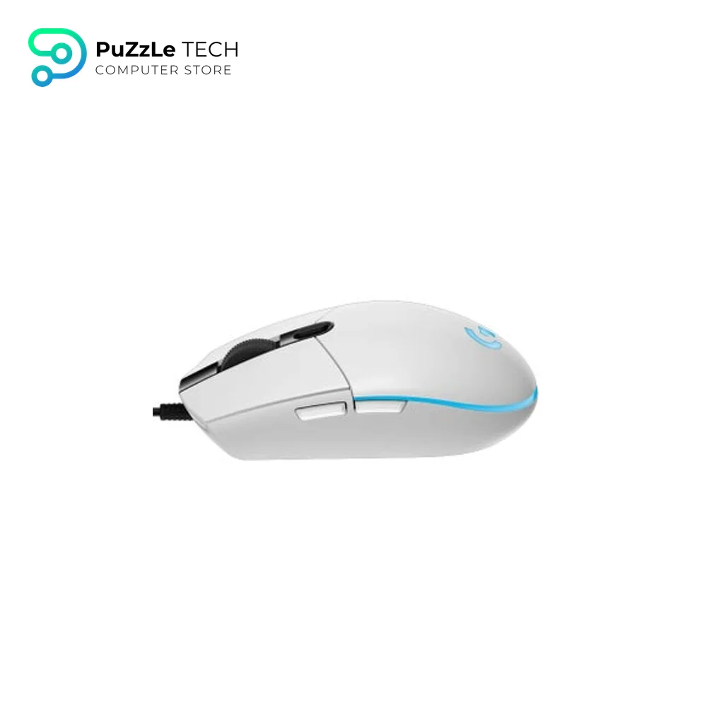 Logitech G102 Light Sync Gaming Mouse with Customizable RGB Lighting - 6 Programmable Buttons Light Weight (White)