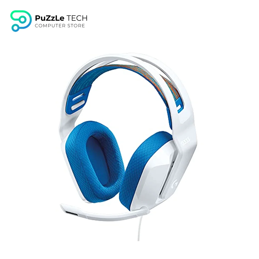 Logitech G335 Wired Gaming Headset with Flip to Mute Microphone - White