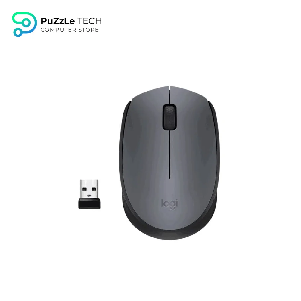 Logitech M170 Wireless Mouse for PC - Mac - Laptop - 2.4 GHz with USB Mini Receiver - Optical Tracking - 12-Months Battery Life - Ambidextrous - Grey