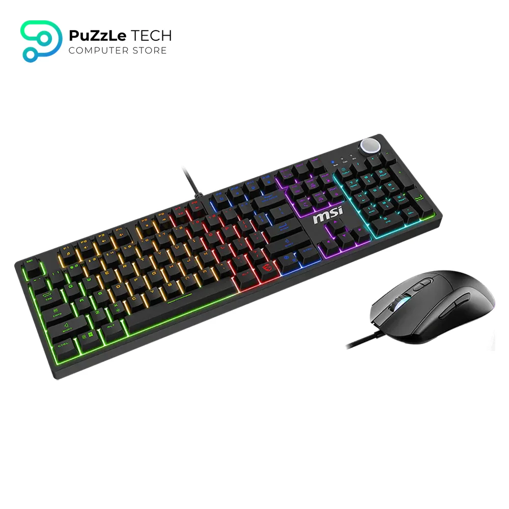 MSI FORGE GK320 COMBO US Layout Wired Red Backlit Gaming Keyboard and Mouse (Black)