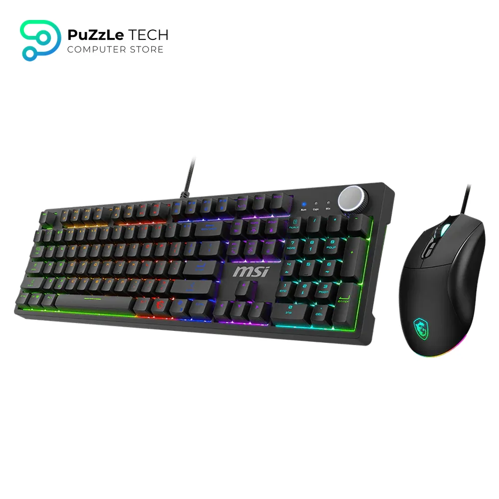 MSI FORGE GK320 COMBO US Layout Wired Red Backlit Gaming Keyboard and Mouse (Black)