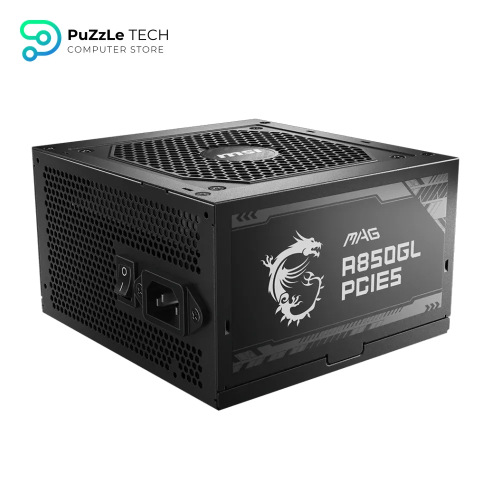 MSI MAG A850GL 850w PCIE 5.1 & ATX 3.1 Gaming Power Supply - Full Modular - 80 Plus Gold Certified 850W - Compact Size - ATX PSU 5