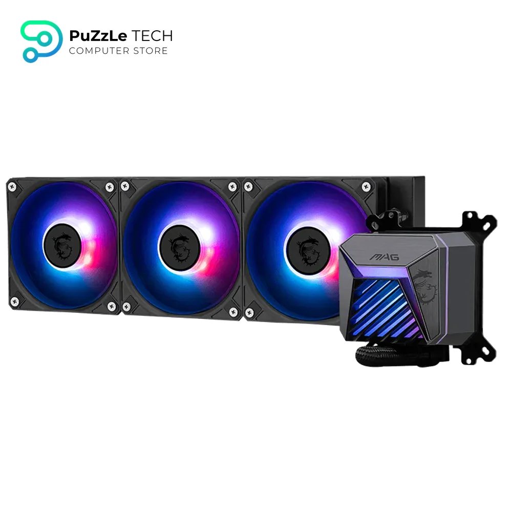 MSI MAG CORELIQUID A15 360 - AIO ARGB CPU Liquid Cooler - 360mm Radiator - LGA 1851 Ready - Triple 120mm ARGB PWM Fans - Black