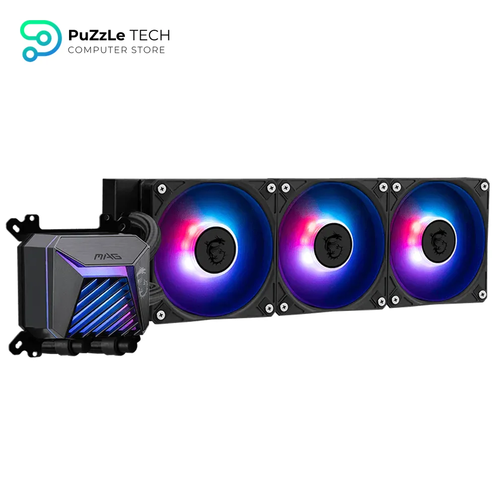 MSI MAG CORELIQUID A15 360 - AIO ARGB CPU Liquid Cooler - 360mm Radiator - LGA 1851 Ready - Triple 120mm ARGB PWM Fans - Black 4