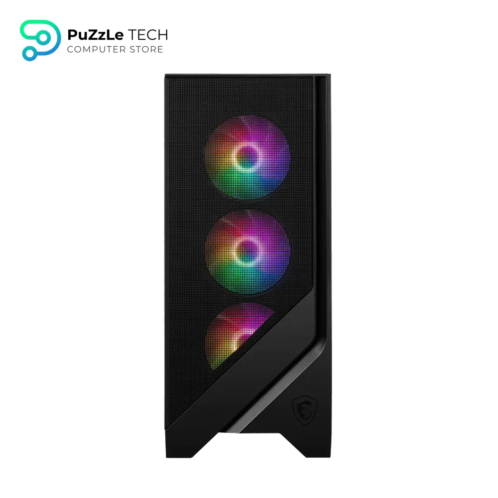 MSI MAG Forge 120A Airflow Premium Gaming PC Case - Auto RGB Fan - Vertical GPU Bracket - Side Air Vents - 4mm Thick Tempered Glass - Supports Up to 8 Fans 3