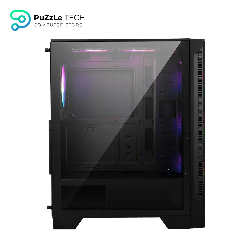 MSI MAG Forge 120A Airflow Premium Gaming PC Case - Auto RGB Fan - Vertical GPU Bracket - Side Air Vents - 4mm Thick Tempered Glass - Supports Up to 8 Fans 4