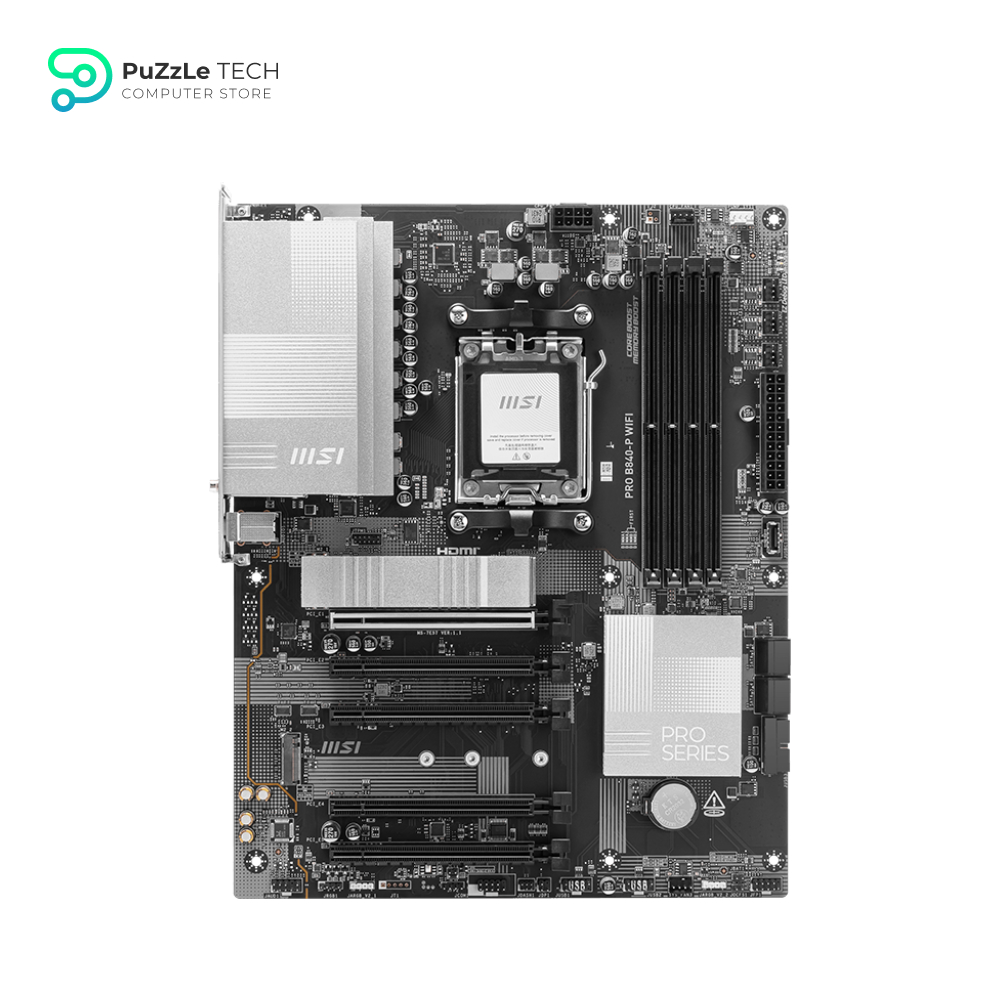 MSI PRO B840-P WiFi DDR5 AM5 Motherboard (AMD Ryzen 9000/7000 Ready) - PCIe 4.0, Wi-Fi 7, 2.5G LAN, M.2 Gen4, 8000+MT/s OC Support 2