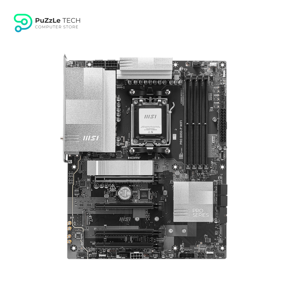 MSI PRO B850-P WiFi Motherboard, ATX - Supports AMD Ryzen 9000/8000 / 7000 Processors AM5 - DDR5 Memory Boost (8200+ MT/s OC) - PCIe 5.0 x16 & 4.0 x16 - M.2 Gen5 - Wi-Fi 7 - 5G LAN 2
