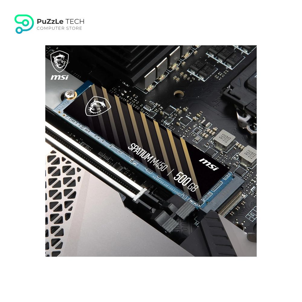 MSI SPATIUM M450 PCIe 4.0 NVMe M.2 500G - Up To 3600MB/s Read - 2300MB/s Write - PHISON E19T - 3D NAND - M.2 2280 - 300TBW 6