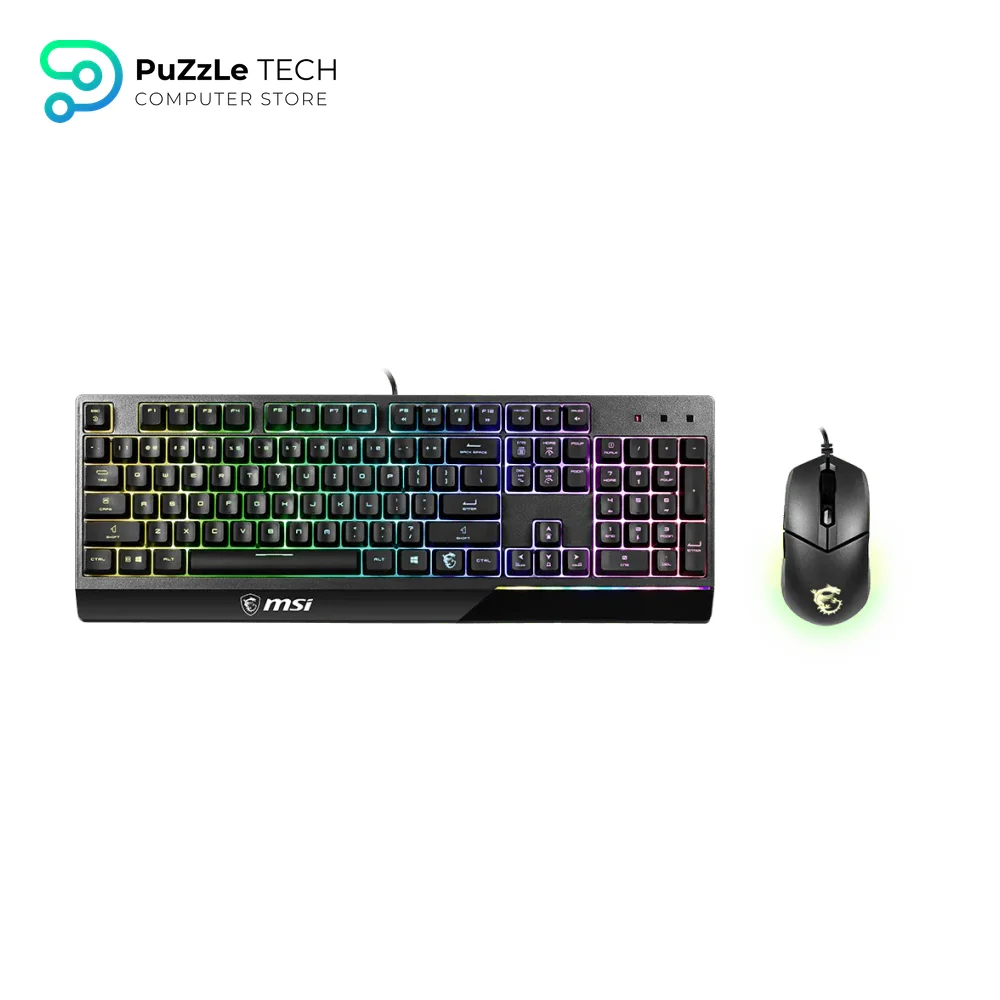 MSI Vigor GK30 Combo - 6-Zone RGB GK30 Gaming Keyboard & GM11 Gaming Mouse - Water Repellent & Splash-Proof - 5000 DPI