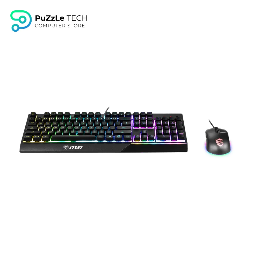MSI Vigor GK30 Combo - 6-Zone RGB GK30 Gaming Keyboard & GM11 Gaming Mouse - Water Repellent & Splash-Proof - 5000 DPI 5