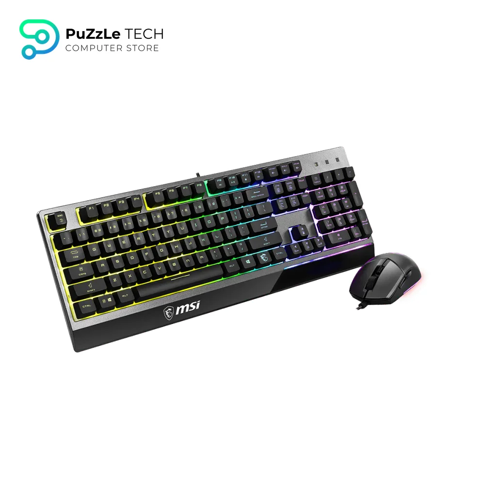 MSI Vigor GK30 Combo - 6-Zone RGB GK30 Gaming Keyboard & GM11 Gaming Mouse - Water Repellent & Splash-Proof - 5000 DPI 3