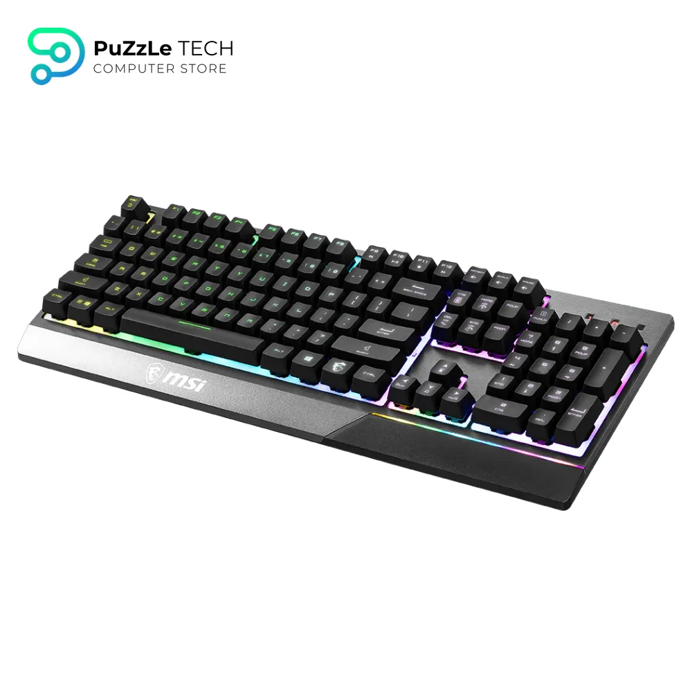 MSI Vigor GK30 Gaming Keyboard - Mechanical Membrane Switches - Waterproof - RGB Mystic Light - Lighting & Media Hot Keys - Non-Slip Game Base - Gold-Plated USB 2.0 - Full Size 4