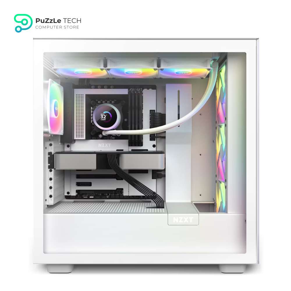 NZXT Kraken 360 RGB - 360mm AIO CPU Liquid Cooler - Customizable 1.54 Square LCD Display for Images - Performance Metrics - High-Performance Pump - 3 x F120 RGB Core Fans - White 6