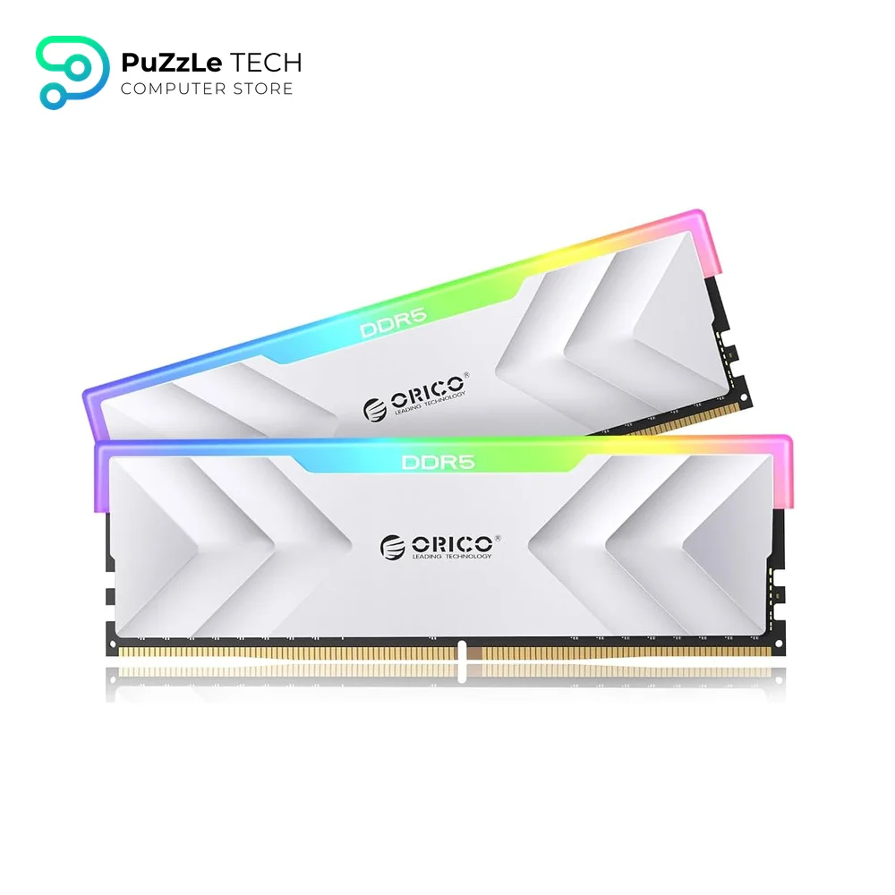 ORICO Raceline Neon DDR5 RGB RAM 32GB (2x16GB) 7200MHz CL34 - Unbuffered DIMM Desktop Memory with ON-die ECC - Intel XMP 3.0 & AMD Expo - Low Latency for Gaming