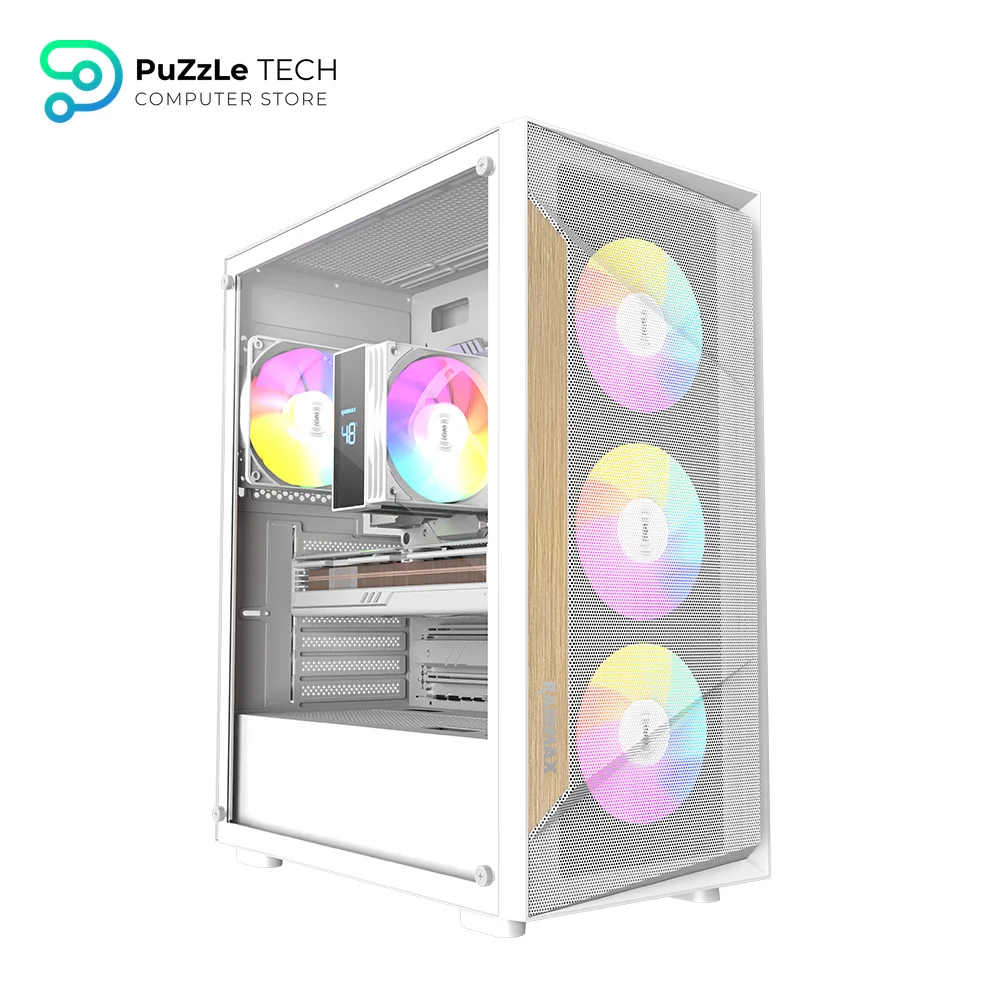 RAIDMAX V219 ATX Mid Tower Gaming White ARGB Case