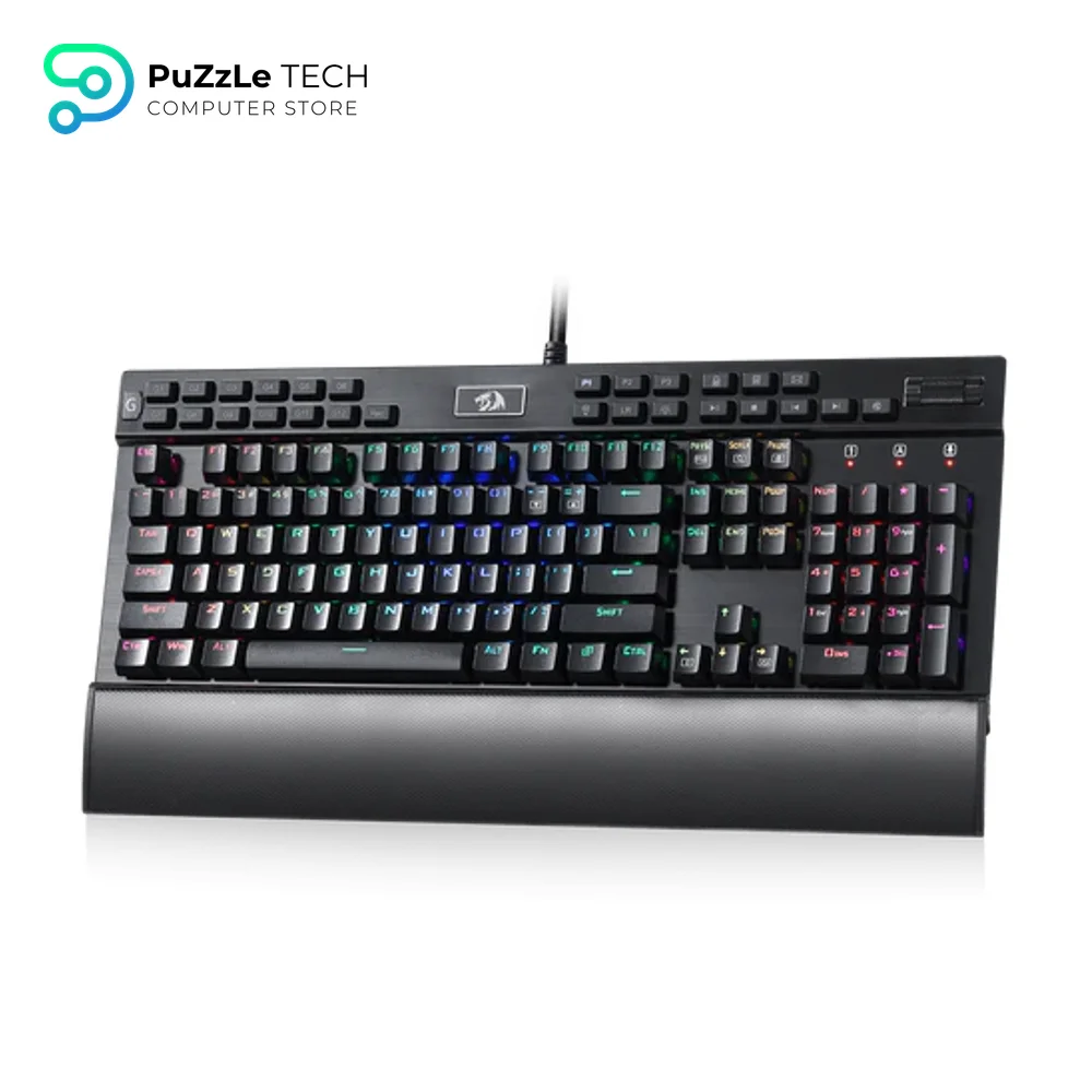 Redragon K550 RGB Purple Switch Yama Black Mechanical Keyboard - RGB for Gaming with Dedicated Multimedia Keys - Purple Switches - Removable-Magnetic Wrist Rest