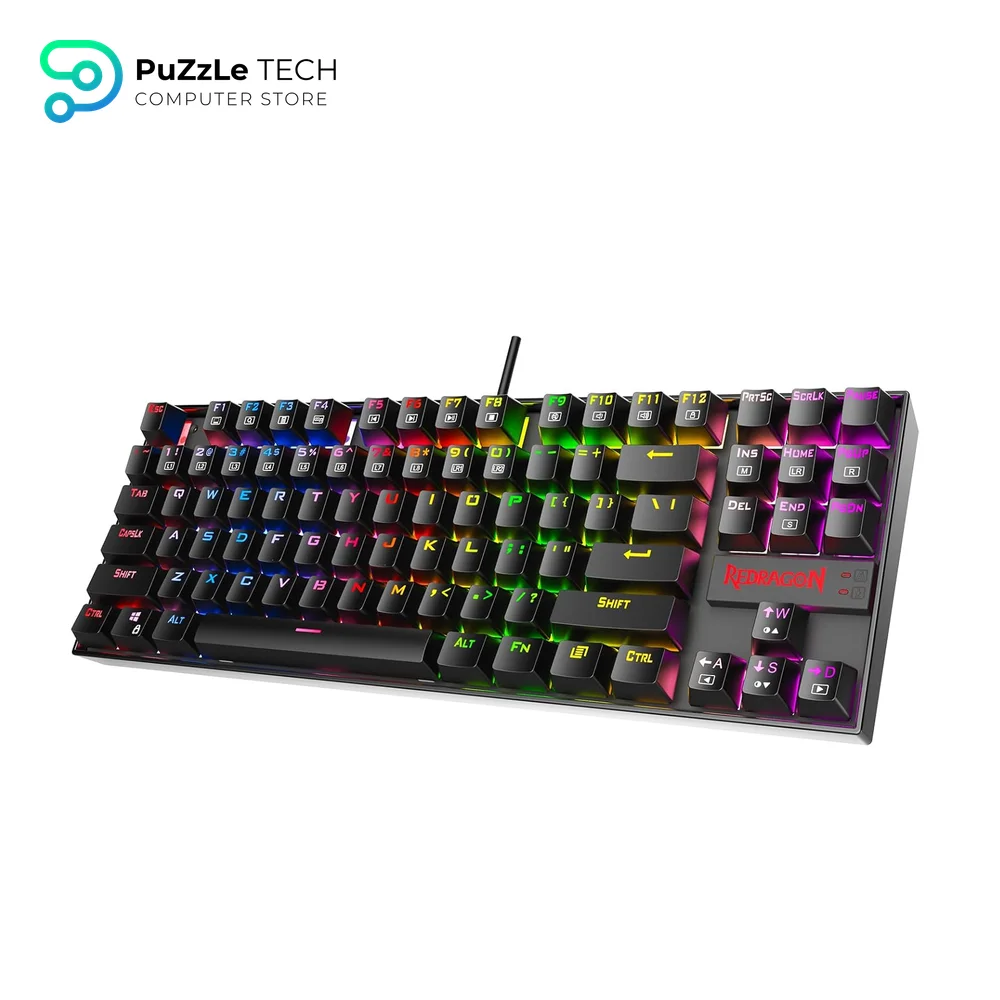 Redragon K552P-KR-UK RGB TKL Red Switch Wired Mechanical Gaming Keyboard