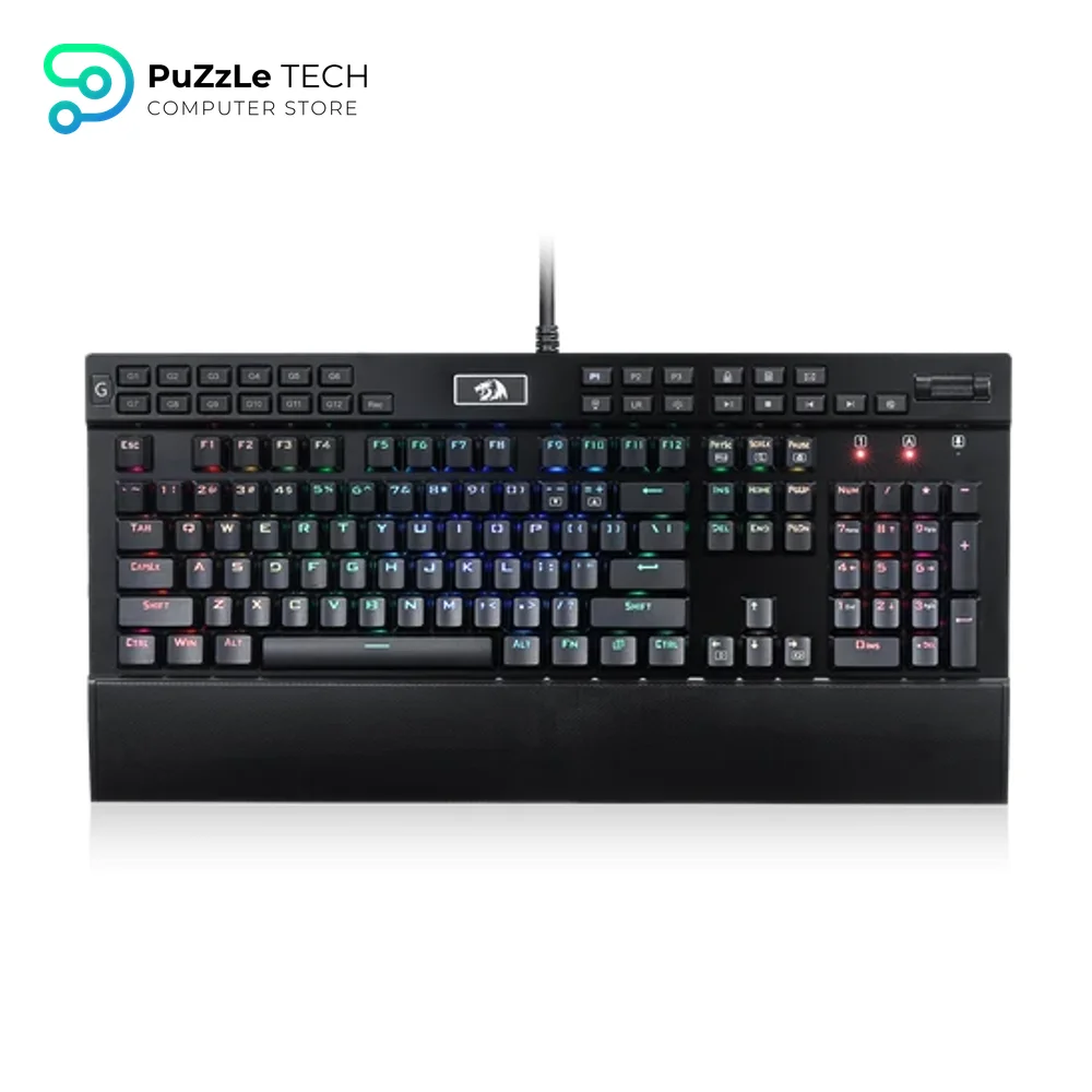 Redragon K550 RGB Purple Switch Yama Black Mechanical Keyboard - RGB for Gaming with Dedicated Multimedia Keys - Purple Switches - Removable-Magnetic Wrist Rest