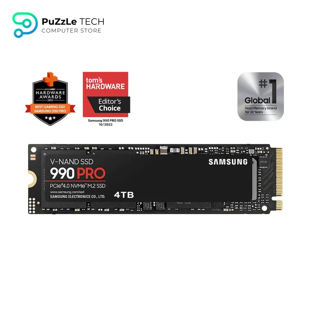 SAMSUNG 990 PRO SSD 4TB PCIe 4.0 M.2 2280 Internal SSD - Seq. Read Speeds Up to 7,450 MB/s for High End Computing, Gaming, and Heavy Duty Workstations, MZ-V9P4T0B/AM