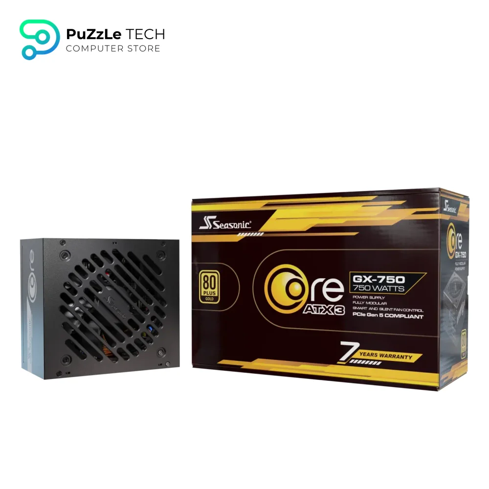 Seasonic Core GX-750 ATX3 750W Atx 3.1 80 Plus Gold Cybenetics Platinum Fully Modular Hydro Dynamic Bearing Fan Power Supply