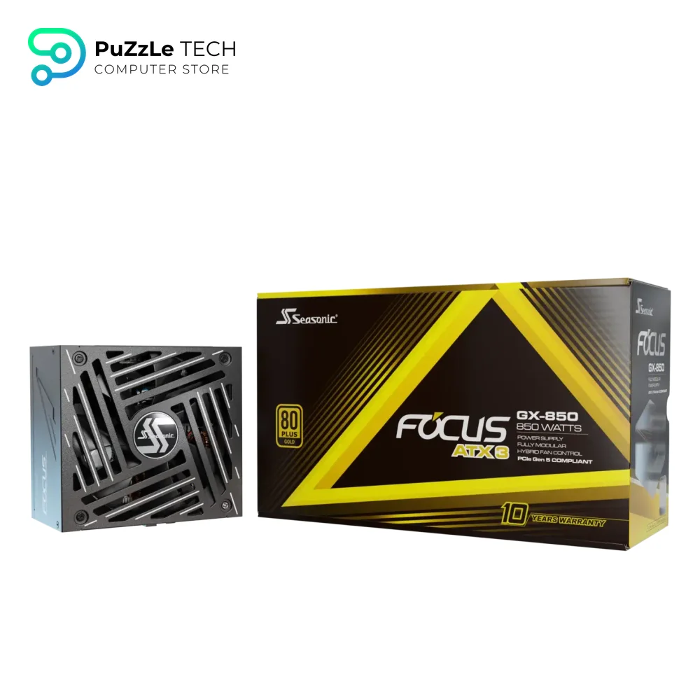 Seasonic Focus GX-850 ATX3 850W ATX 3.1 80 Plus Gold Fully Modular Hybrid Fan Power Supply