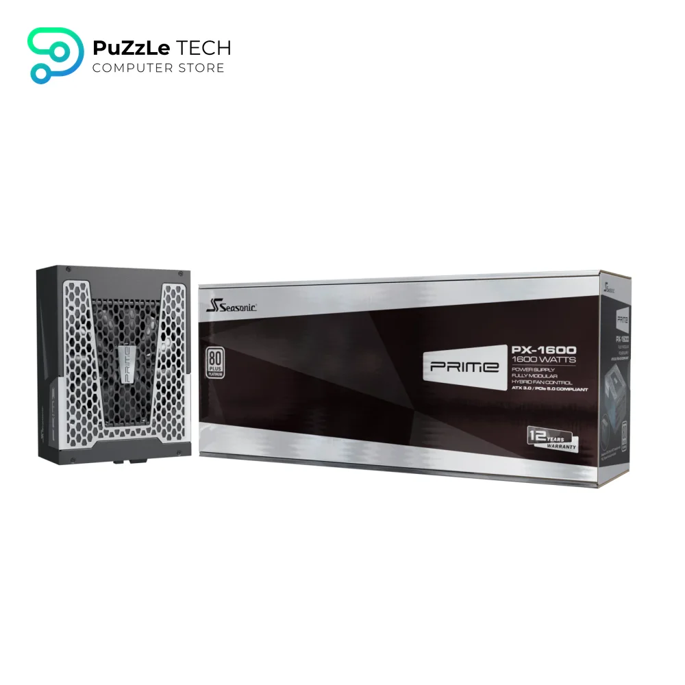 Seasonic Prime PX-1600 1600W ATX 3.1 80 Plus Platinum Fully Modular Hybrid Fan Power Supply