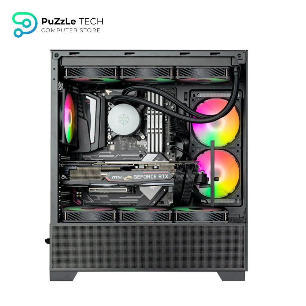 SilverStone Lucid 05 Panoramic ATX Case + Triton 850Rx 80+ Gold PSU Bundle - 270° View - 11 Fan Mounts - 410mm GPU Limit - Black 8