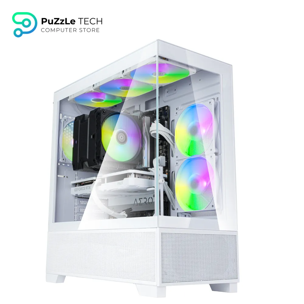 Silverstone SST-LD05-W-ARGB (White) Lucid 05 Exquisite 270° Panoramic View - ATX Mid Tower Case