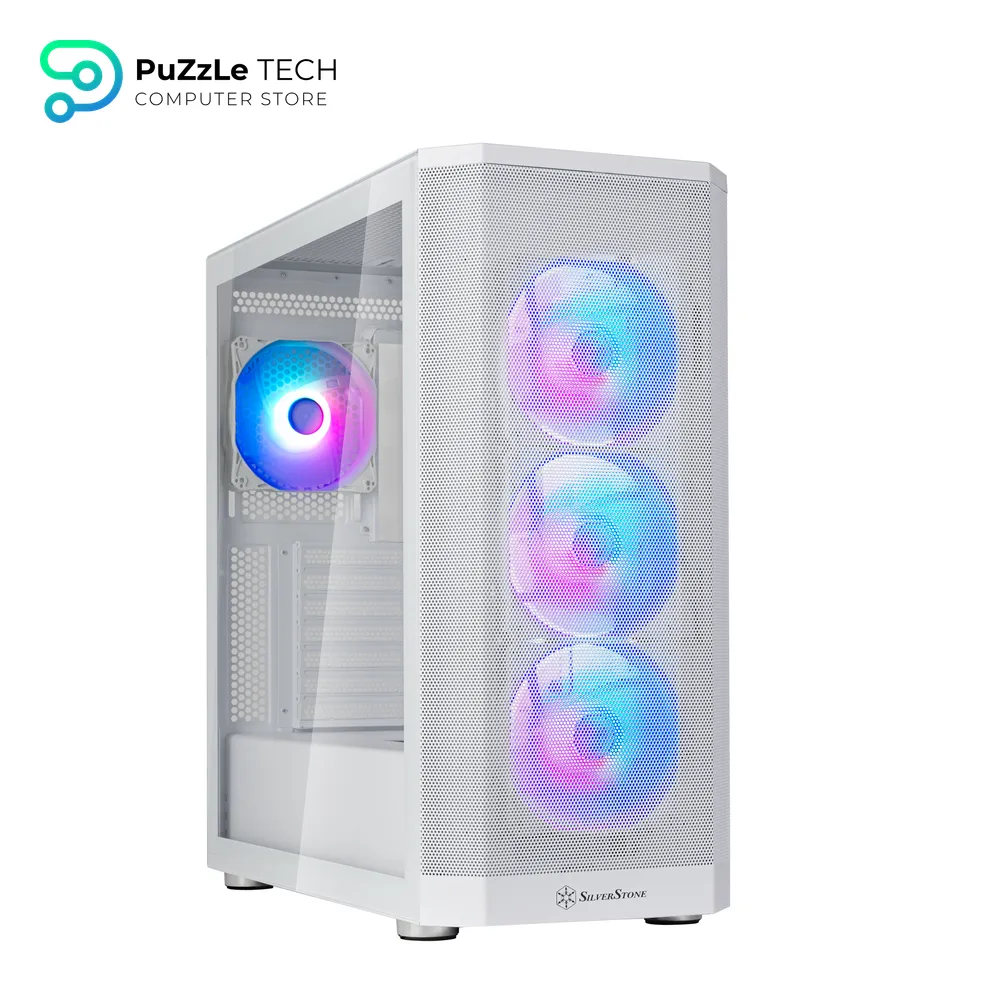 SilverStone Technology FARA 514X White All-Metal ATX Tower Chassis with Dual Radiator Support - ARGB Fans - and GPU Brace - SST-FA514X-WG
