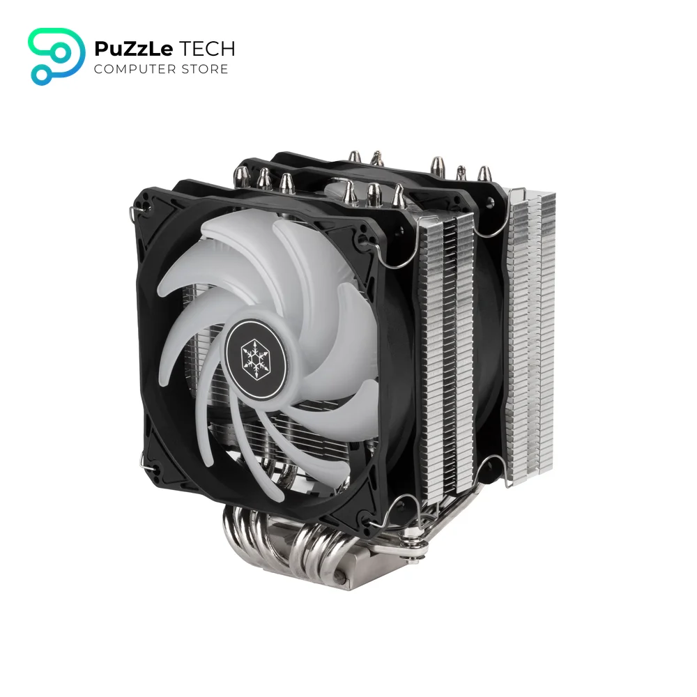 SilverStone Technology Hydrogon D120 ARGB - Dual Tower CPU Cooler With 6 Heat-Pipes And Dual 120mm ARGB Fans 7