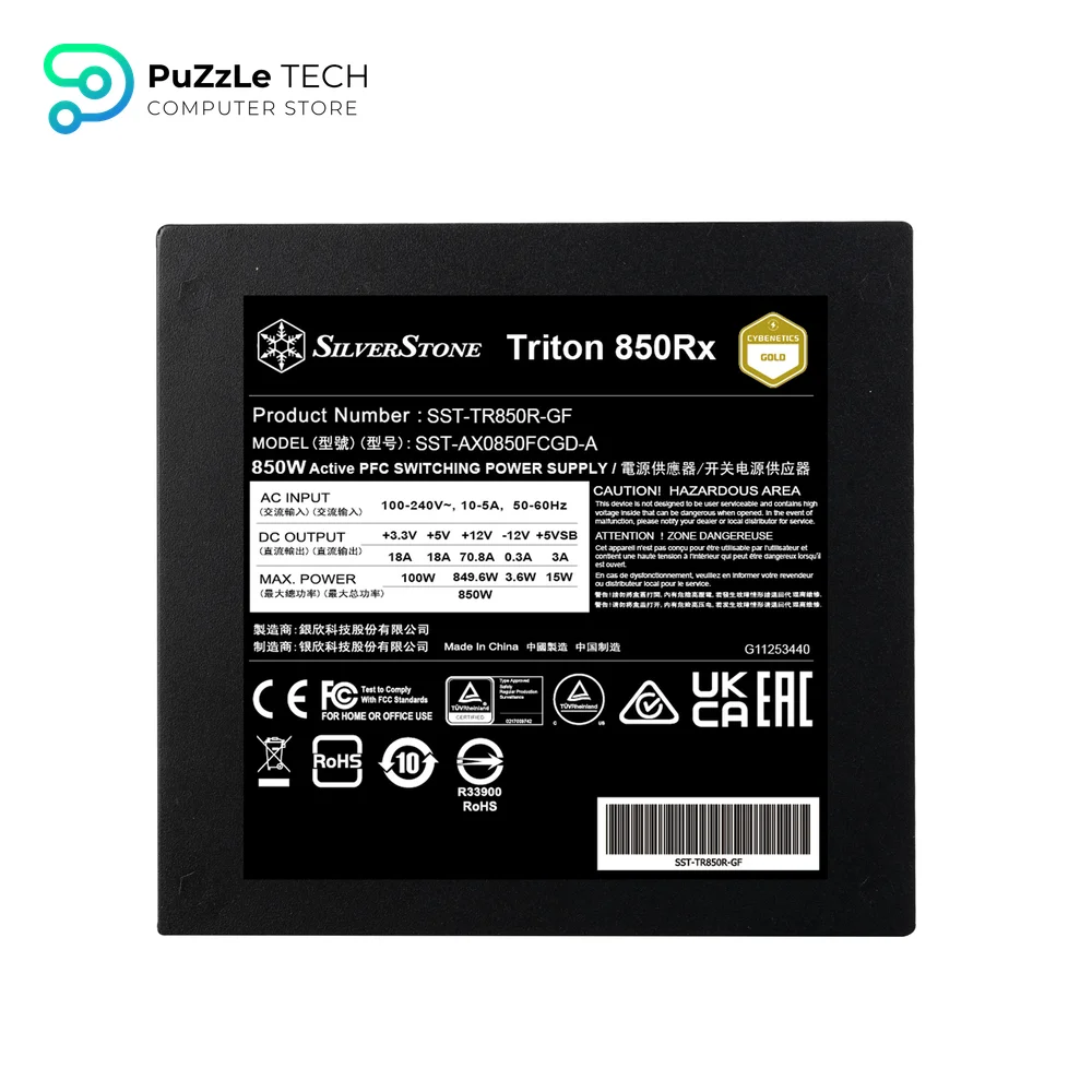 SILVERSTONE Triton 850Rx 850W Cybenetics 80+ Gold Non-Modular Power Supply 7