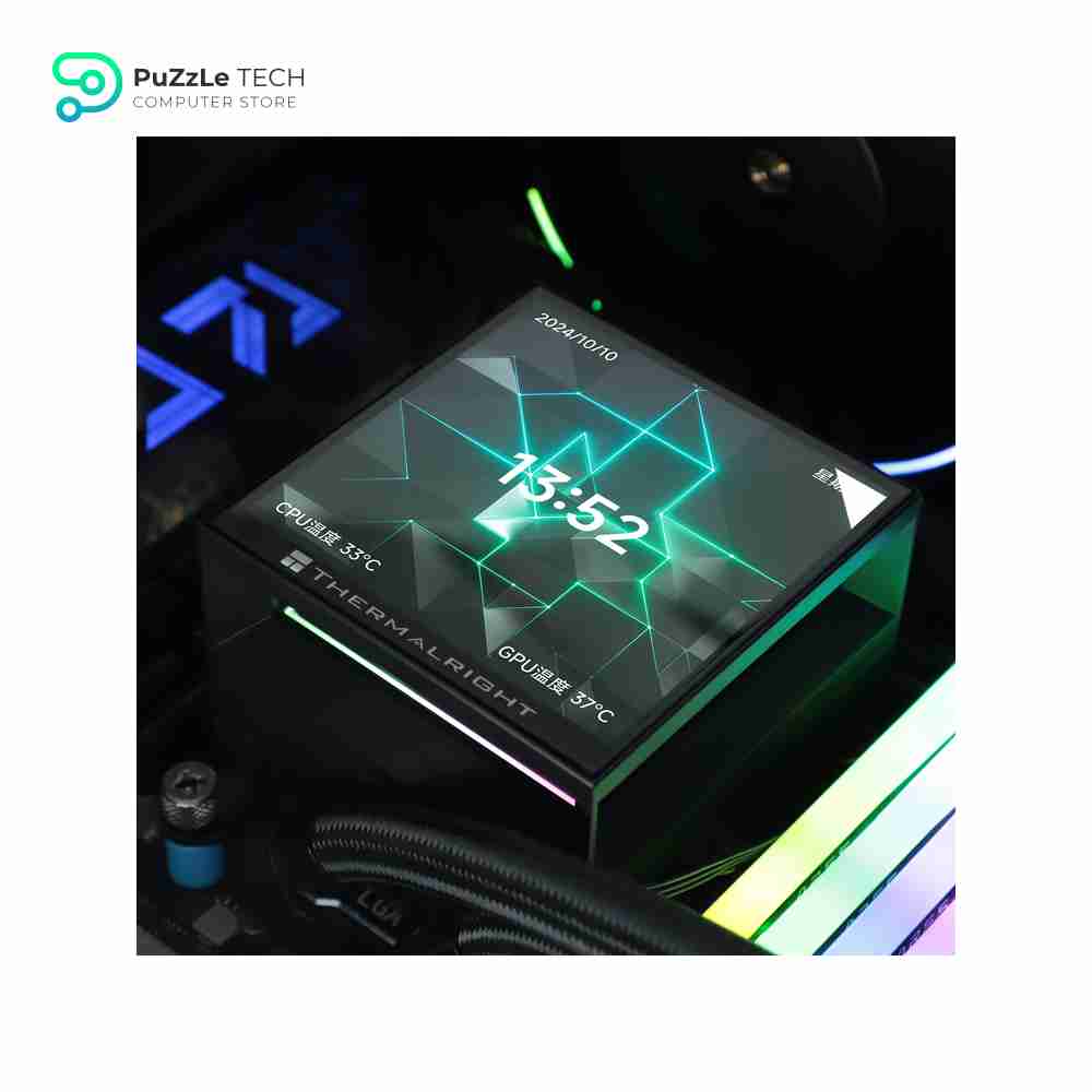 Thermalright Hyper Vision 360 ARGB AIO CPU Liquid Cooler - Magnetic Fixed 3.95 LCD Display Screen - 2150RPM PWM Fans - for AMD AM4/AM5 & Intel LGA1150/1151/1200/2011/1700/1851 - Black 4