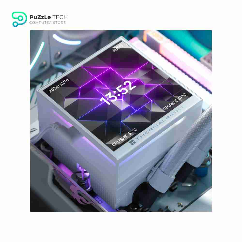 Thermalright Hyper Vision 360 ARGB AIO CPU Liquid Cooler - Magnetic Fixed 3.95 LCD Display Screen - 2150RPM PWM Fans - for AMD AM4/AM5 & Intel LGA1150/1151/1200/2011/1700/1851 - White 7
